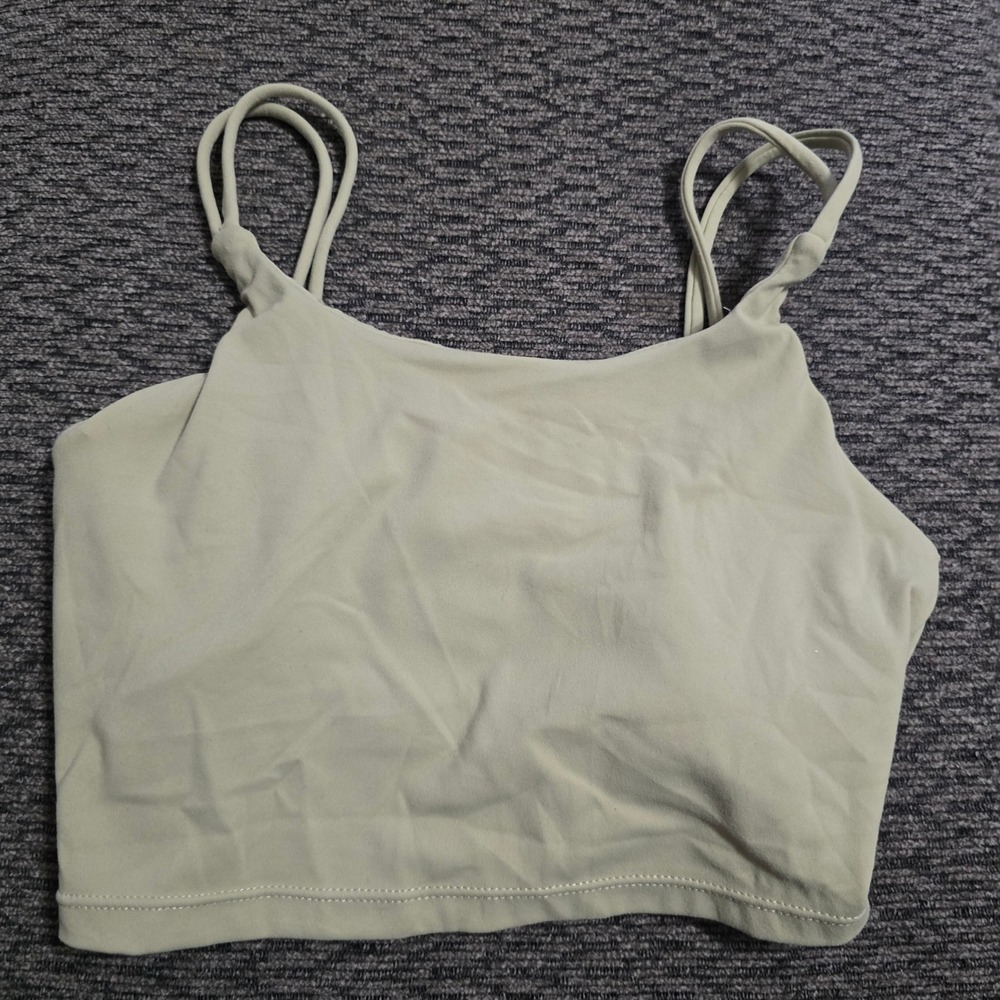 ALAMAE Sports Bra Women S Sage Green Double Strap AL3005 Athleisure Crop Top‎